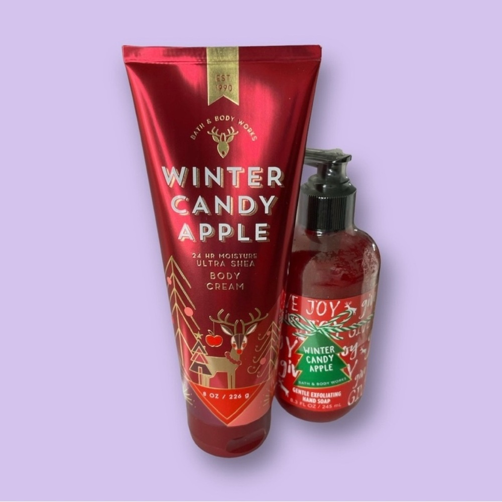 Bath & Body Works Winter Candy Apple - Hand Soap & Lotion Set | Holiday, Gift